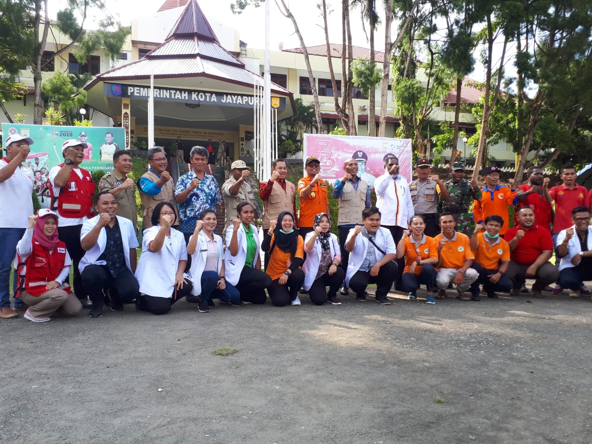 image of SIMULASI GEMPABUMI DALAM RANGKA MEMPERINGATI HKBN 2019 DI KOTA JAYAPURA, PROPINSI PAPUA